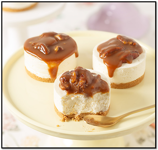 mini cheesecake con salsa de caramelo 1